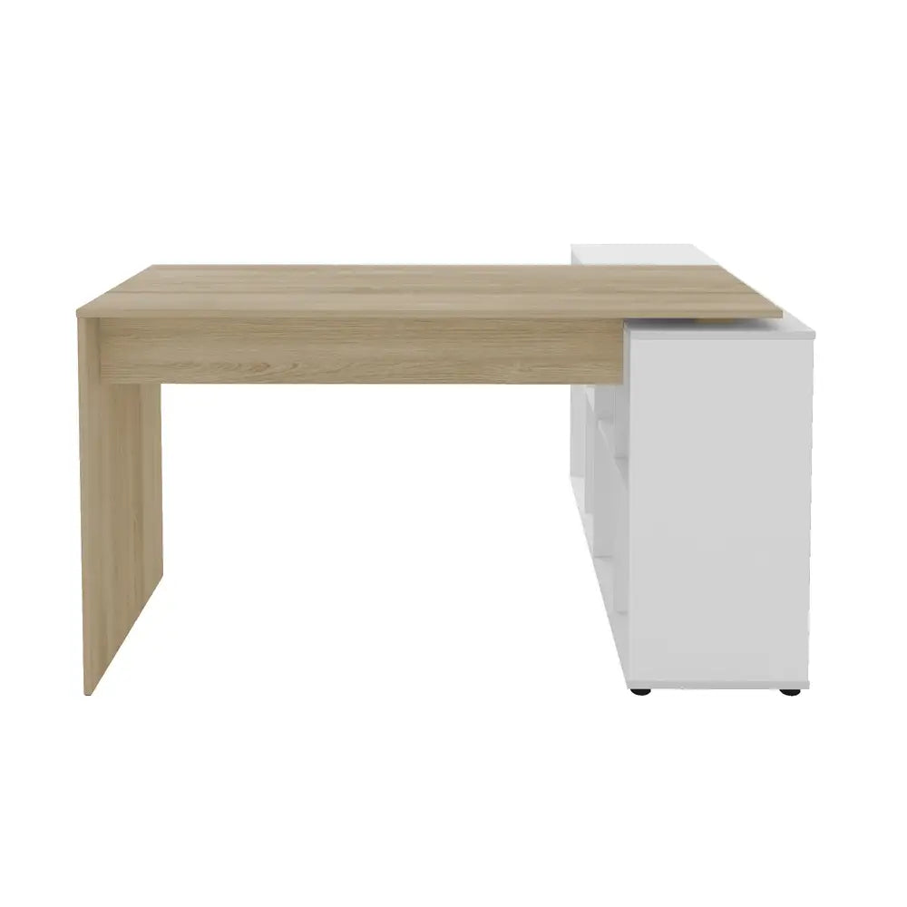 Nero Light Oak-White Office Desk