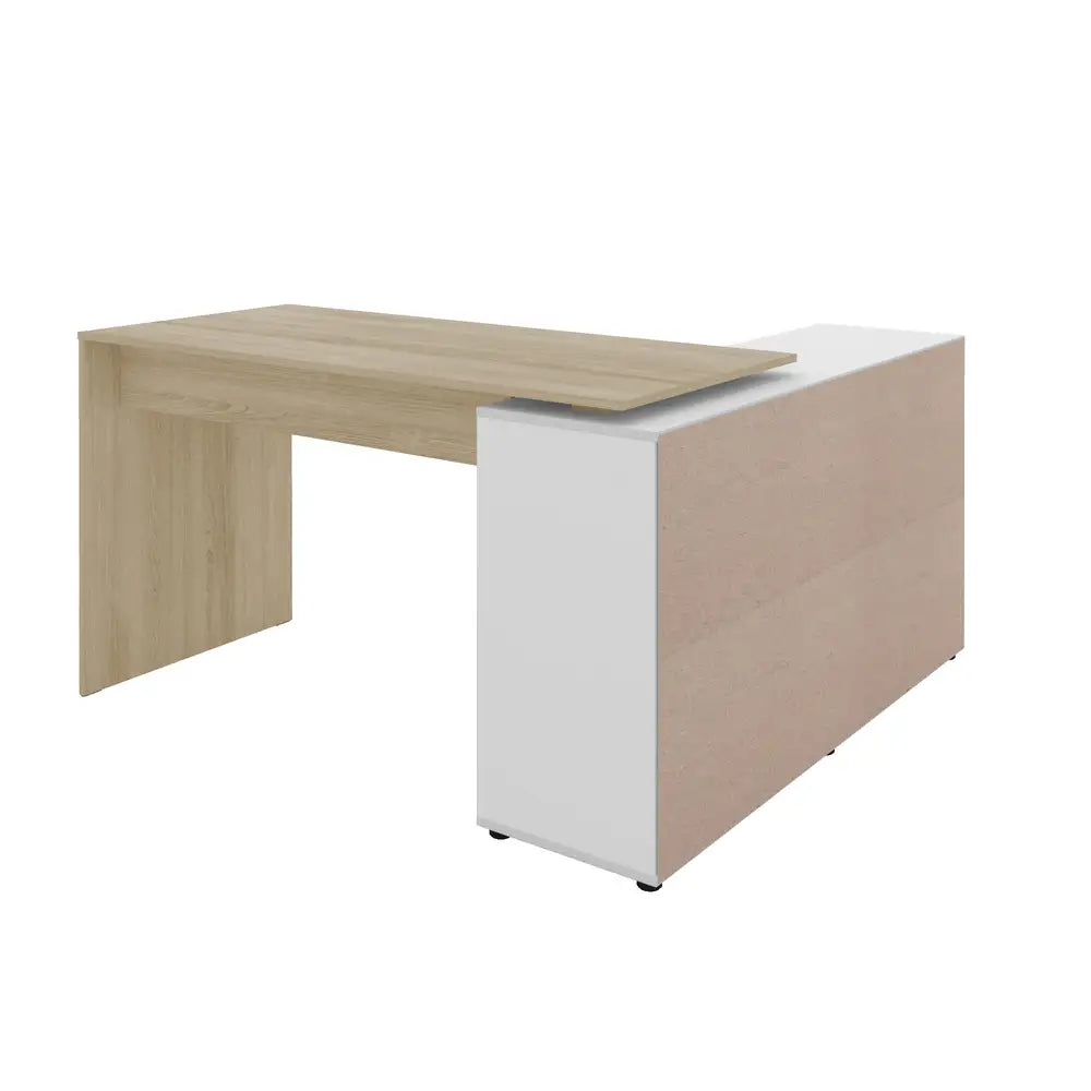 Nero Light Oak-White Office Desk