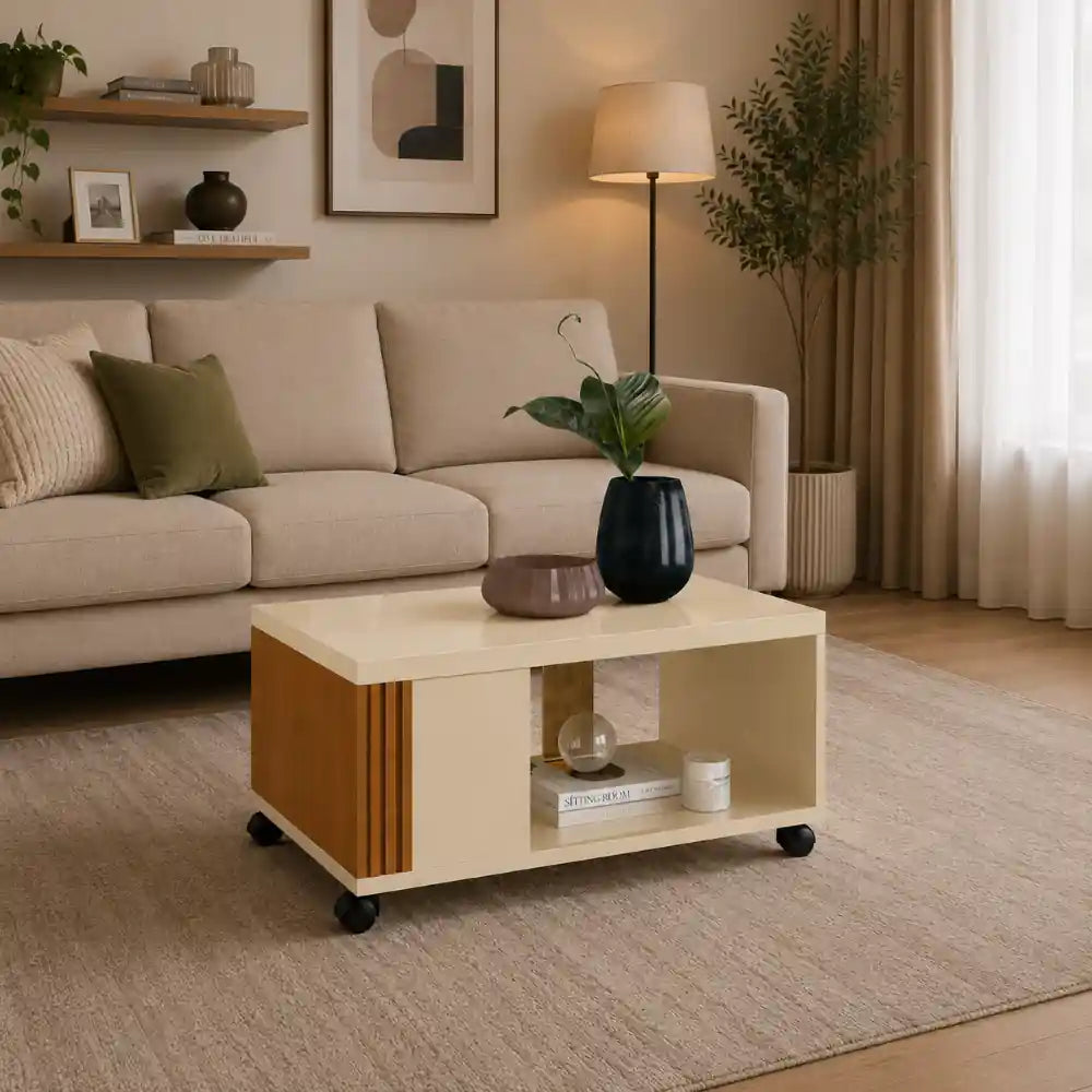 Pratika Off White-Cedar Coffee Table