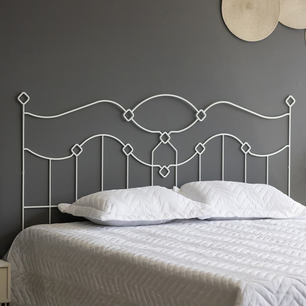 Taj Mahal Queen Headboard White