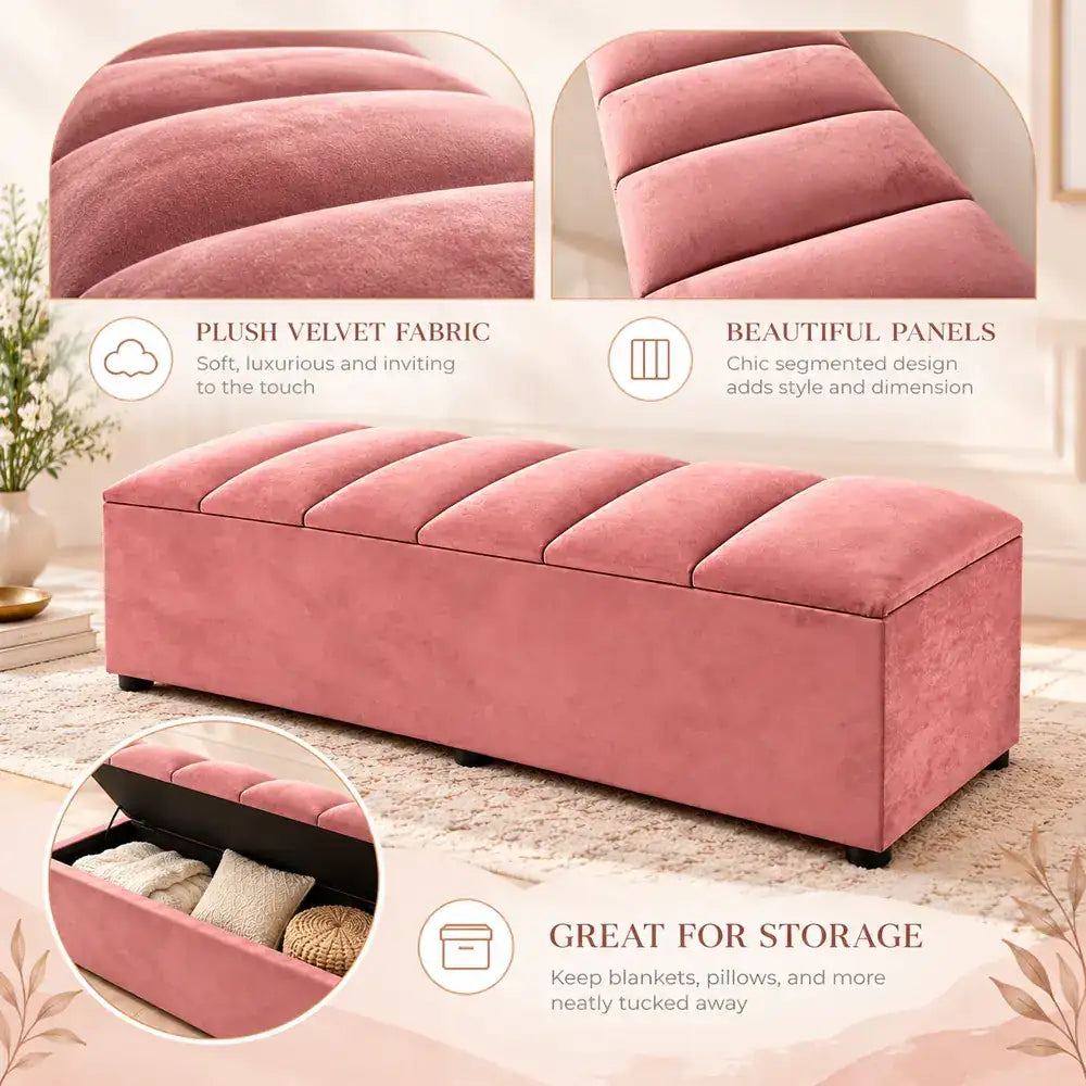 Beth Storage Ottoman Pink