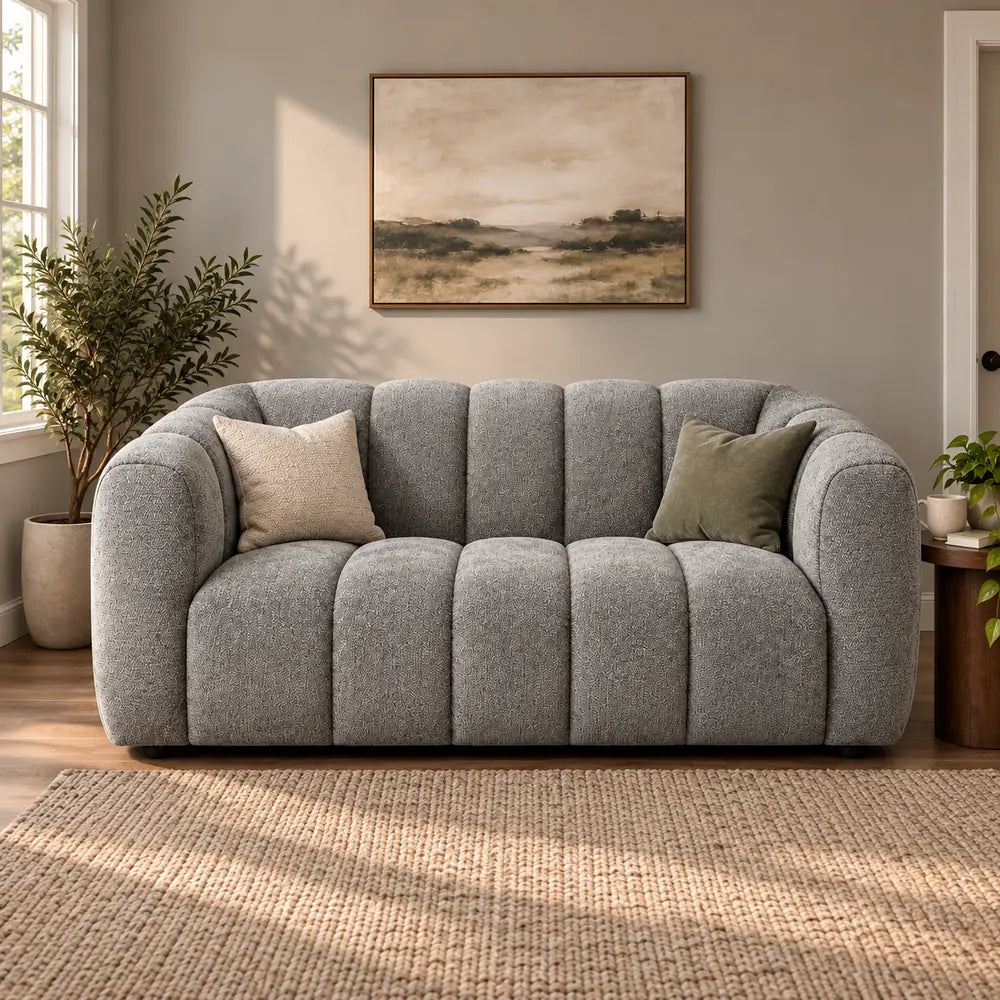 Cloud Slimline 2 Seater Couch Dark Grey