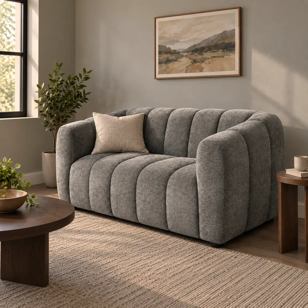 Cloud Slimline 2 Seater Couch Dark Grey