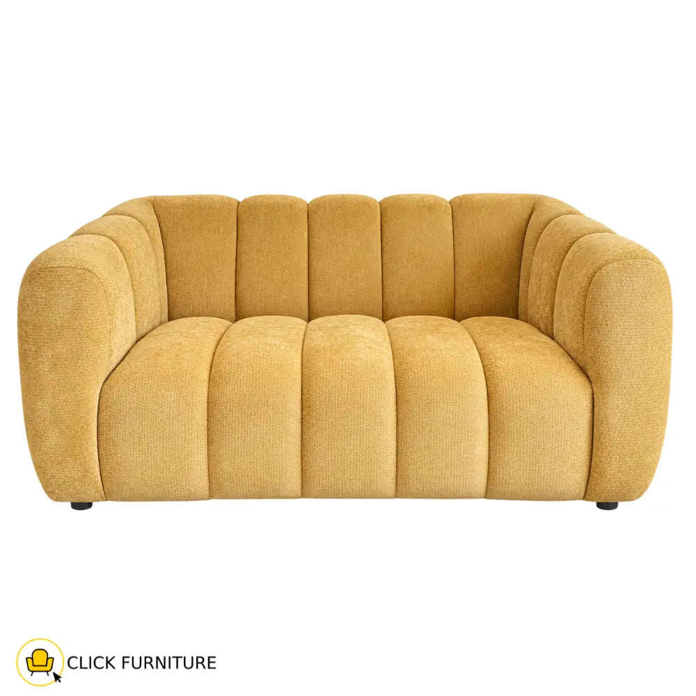 Cloud Slimline 2 Seater Couch Mustard Yellow