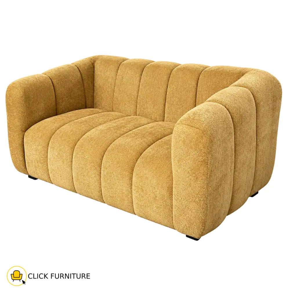 Cloud Slimline 2 Seater Couch Mustard Yellow