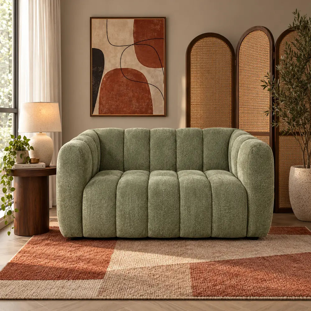 Cloud Slimline 2 Seater Couch Sage Green