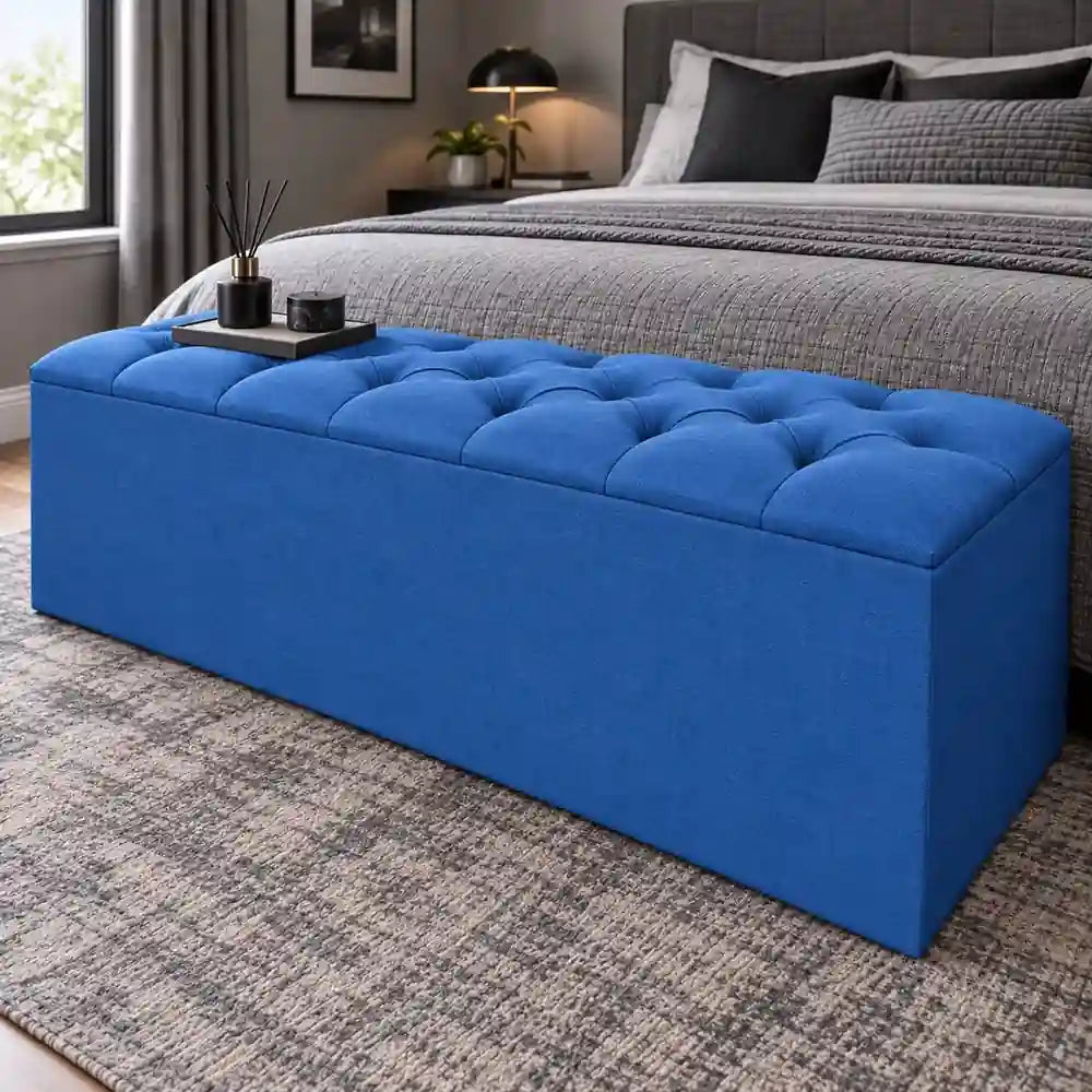 Dutton Storage Ottoman Blue