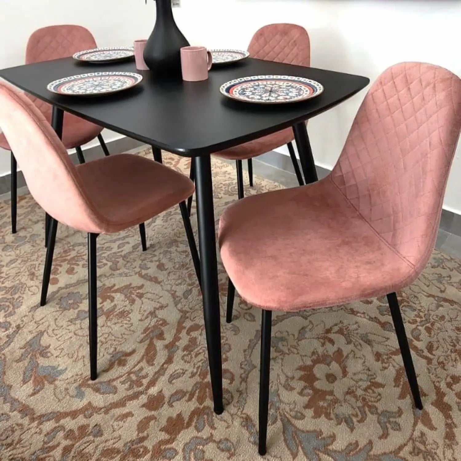 Erika 5pc Dining Set Pink - Click Furniture