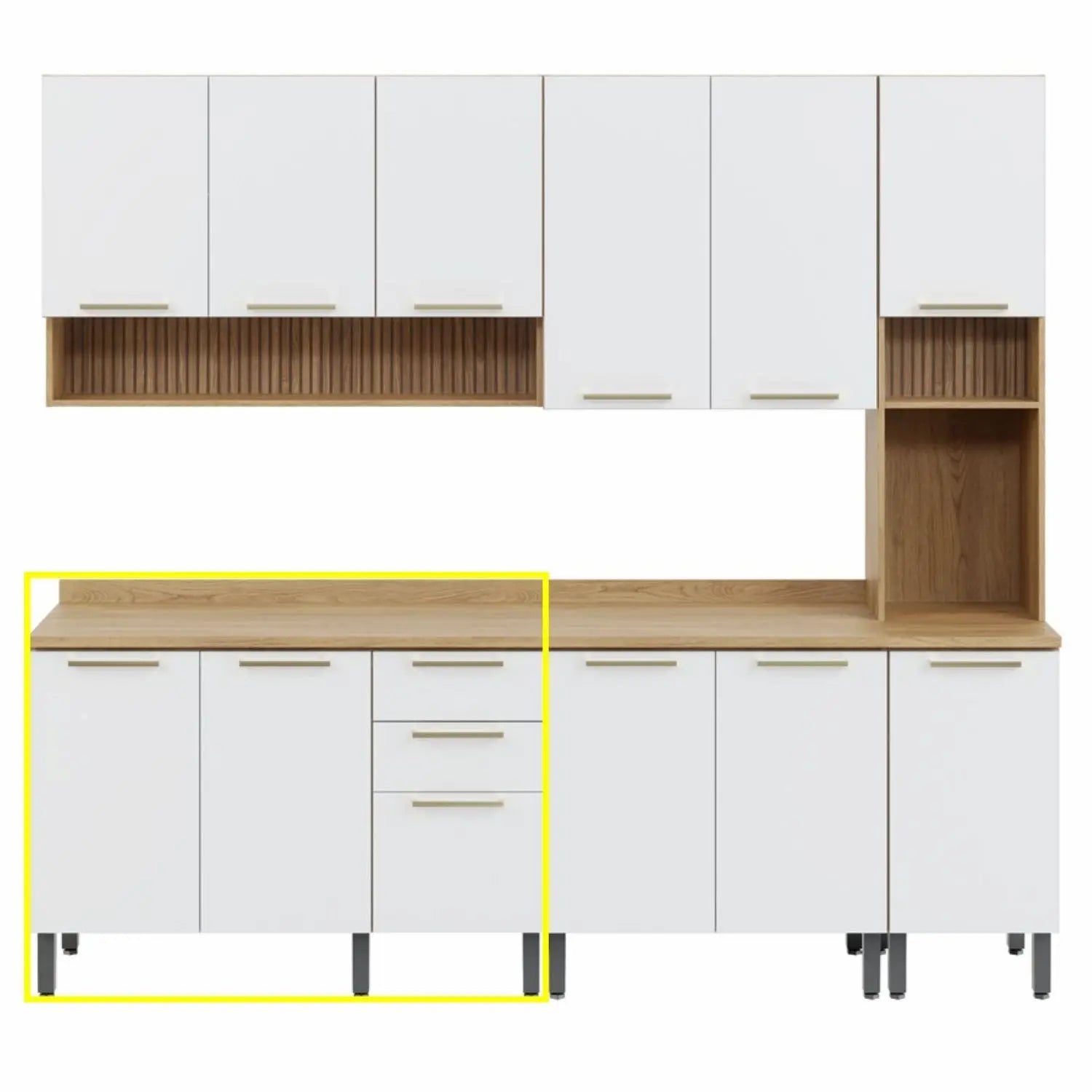 Kitchen 120cm Floor Unit White-Oak