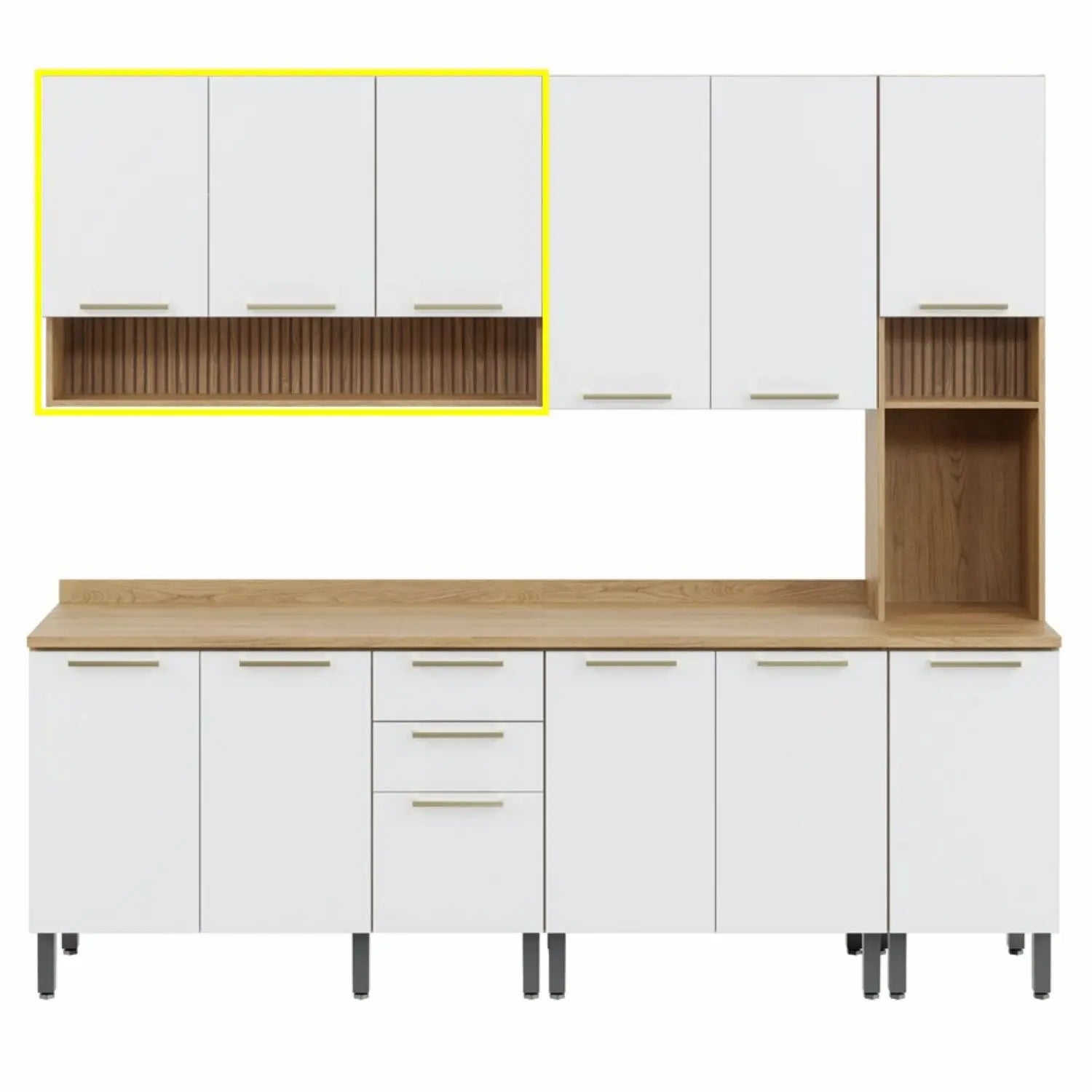 Kitchen 120cm Wall Unit White-Oak