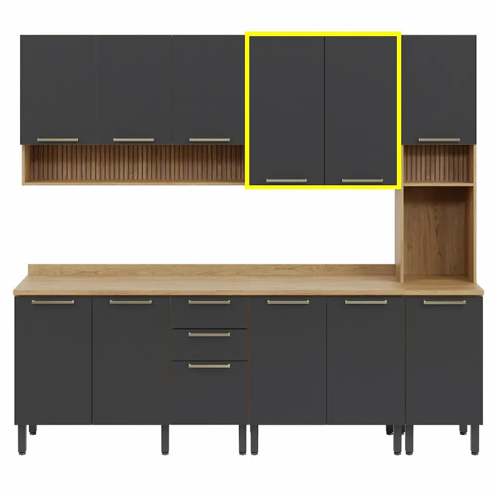 Kitchen 80cm Wall Unit Graphite-Oak