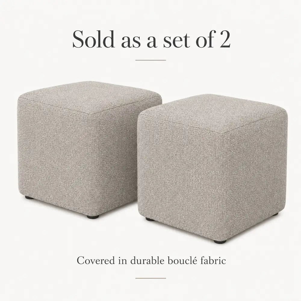Lola Ottoman Cream-Set Of 2
