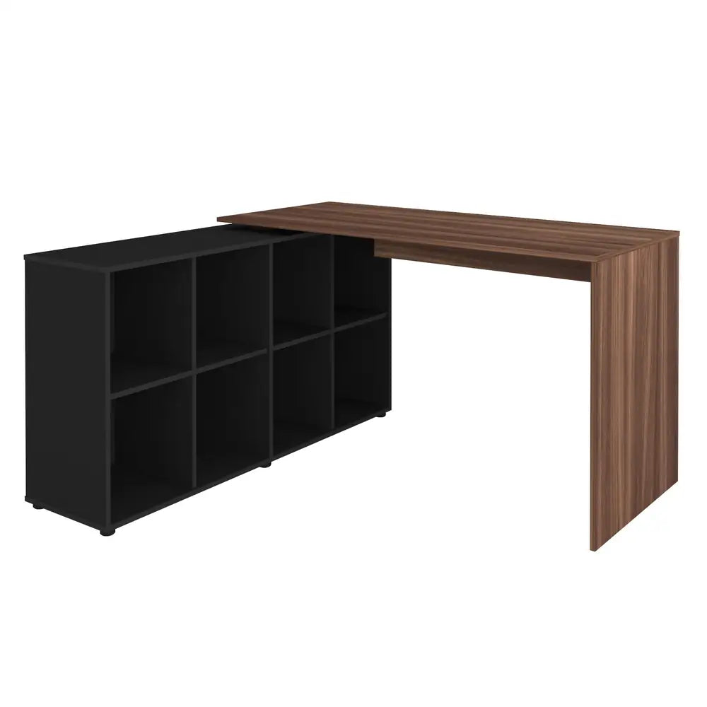 Nero Walnut Brown-Black Office Desk