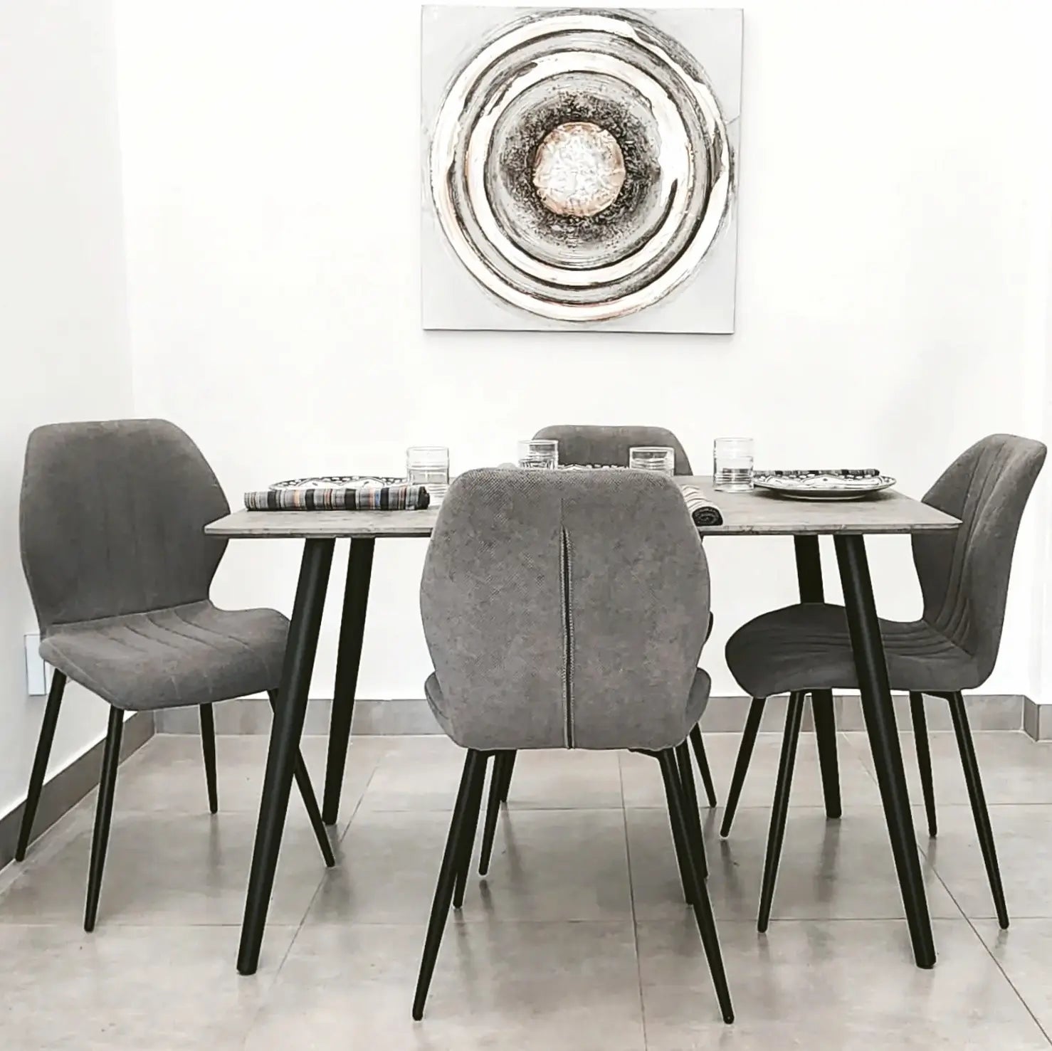 Nordic 5pc Dining Set Grey - Click Furniture