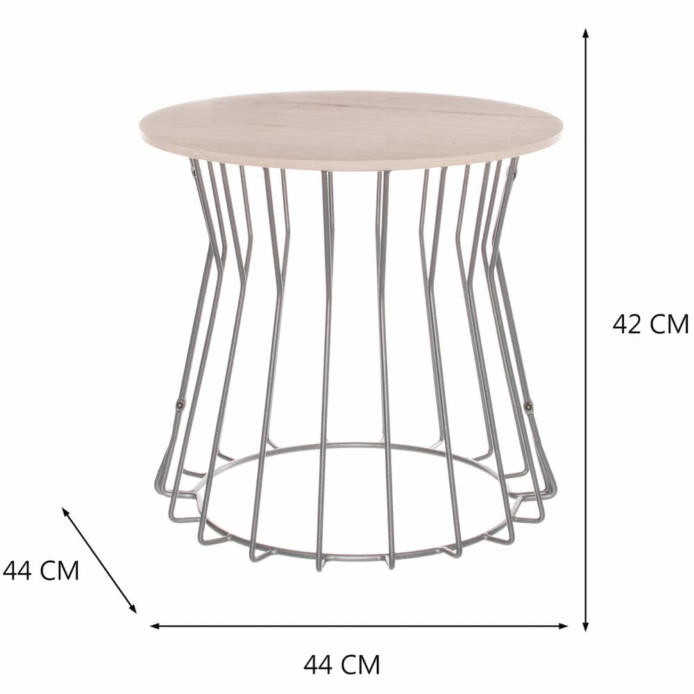 Infinity Side Table Chrome and Cream 2