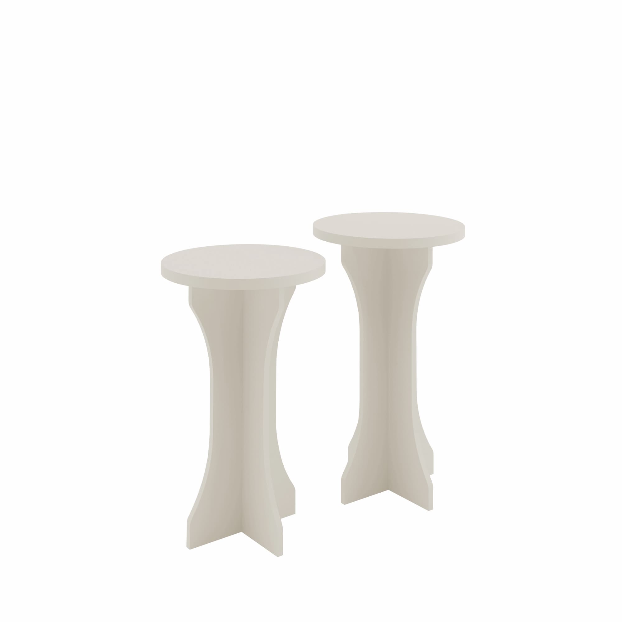 Luck End Tables Off White 1