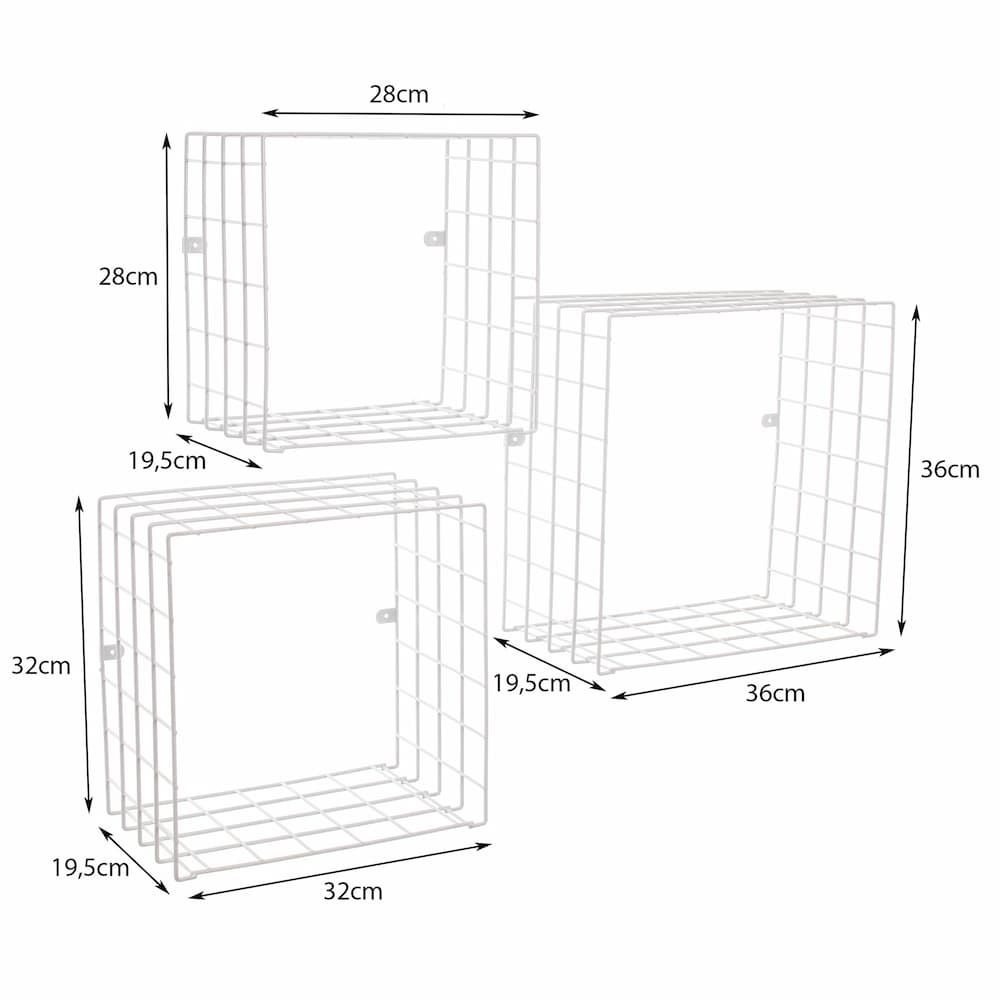 Set of 3 steel cubes White 2