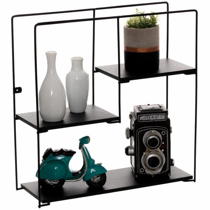 Square Geometric Shelf Black
