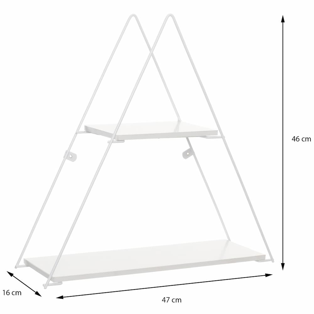 Triangular Geometric Shelf White 3